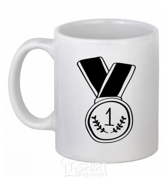 Ceramic mug Medal 1 White фото