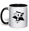 Mug with a colored handle Winner's Cup black фото