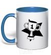 Mug with a colored handle Winner's Cup royal-blue фото