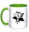 Mug with a colored handle Winner's Cup kelly-green фото