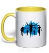 Mug with a colored handle Winner runner yellow фото