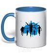 Mug with a colored handle Winner runner royal-blue фото
