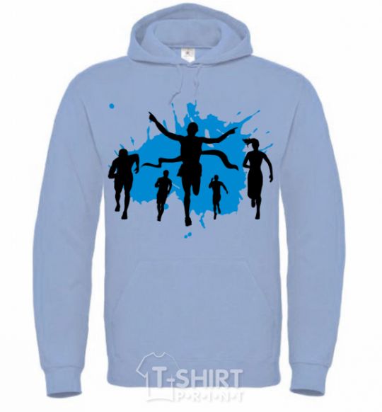 Men`s hoodie Winner runner sky-blue фото