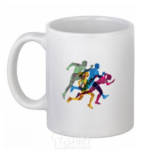 Ceramic mug Runners White фото