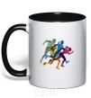 Mug with a colored handle Runners black фото