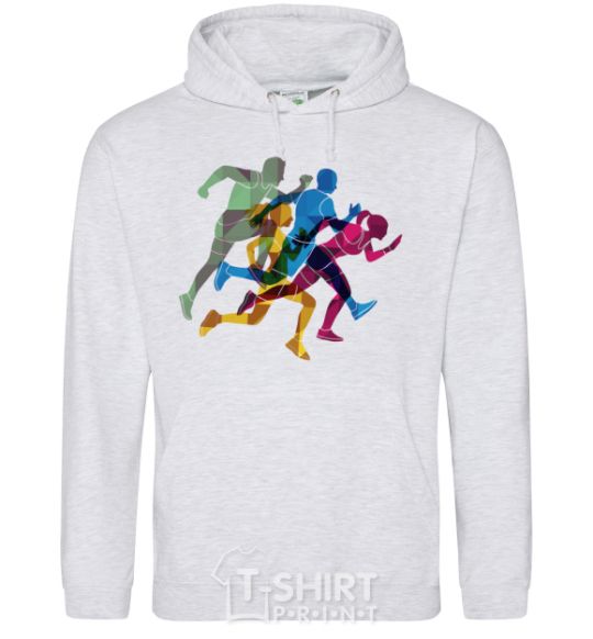 Men`s hoodie Runners sport-grey фото