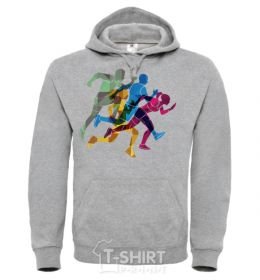 Men`s hoodie Runners sport-grey фото