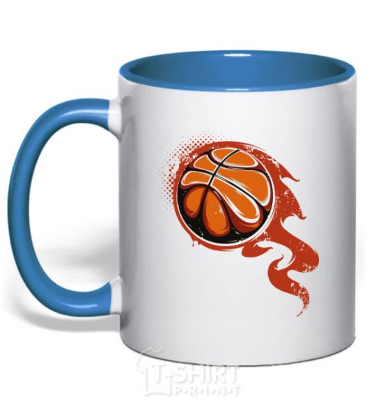 Mug with a colored handle Basketball royal-blue фото