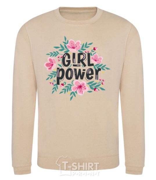 Sweatshirt Girl power pink flowers sand фото