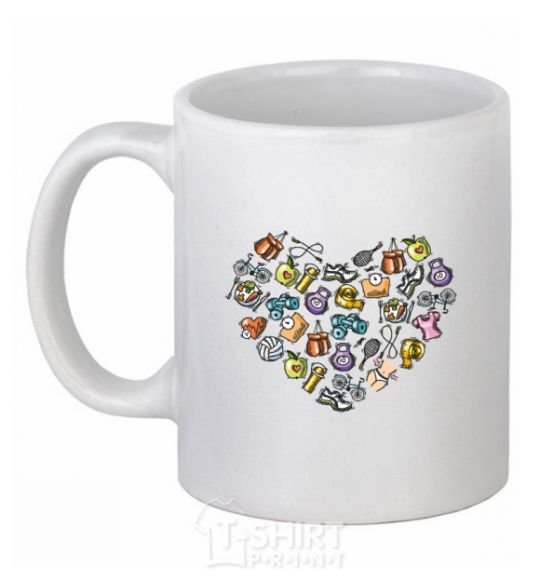 Ceramic mug Heart sports White фото