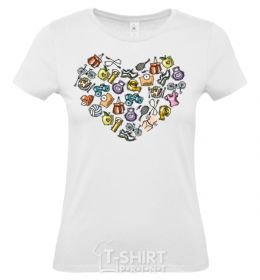 Women's T-shirt Heart sports White фото