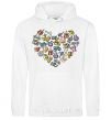 Men`s hoodie Heart sports White фото