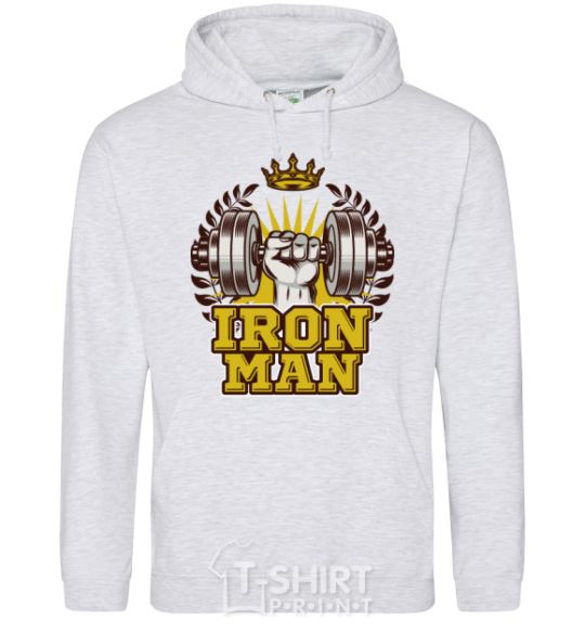 Men`s hoodie Iron man V.1 sport-grey фото