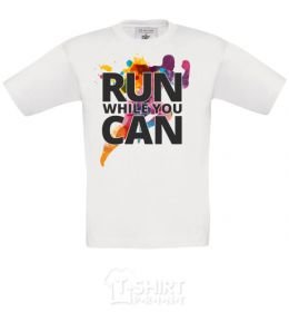 Kids T-shirt Run while you can White фото
