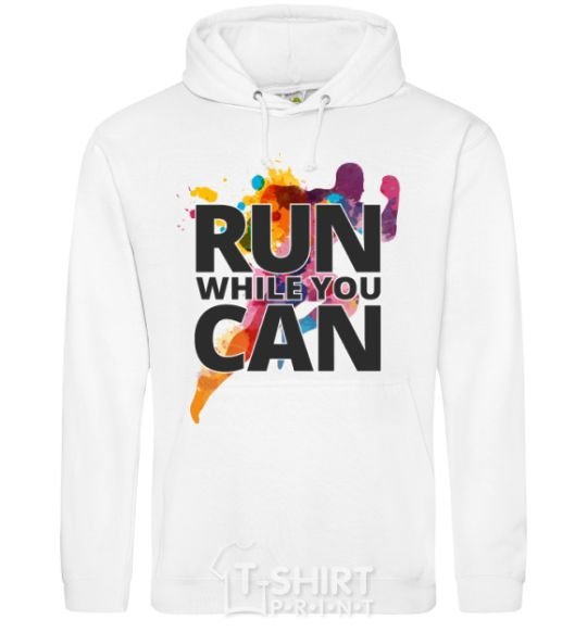 Men`s hoodie Run while you can White фото