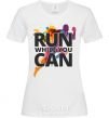 Women's T-shirt Run while you can White фото