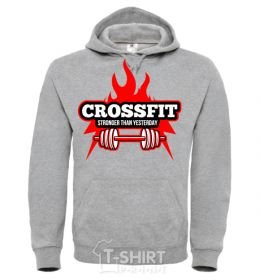 Men`s hoodie Stronger than yesterday sport-grey фото