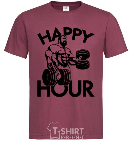 Мужская футболка Happy hour Бордовый фото
