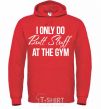 Men`s hoodie I only do butt stuff at the gym bright-red фото