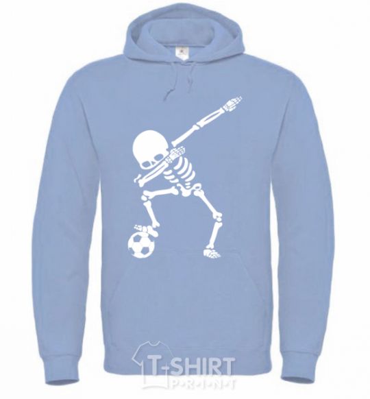 Men`s hoodie Football skeleton sky-blue фото