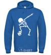 Мужская толстовка (худи) Football skeleton Сине-зеленый фото