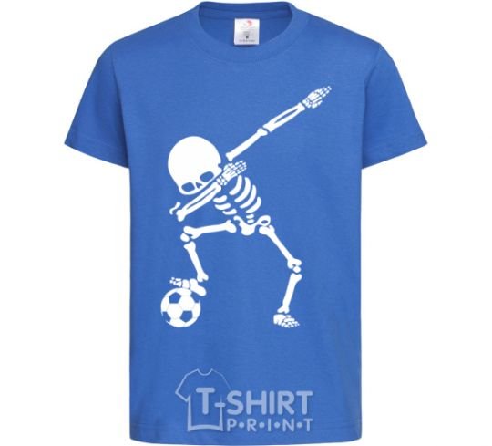 Детская футболка Football skeleton Ярко-синий фото