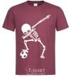 Men's T-Shirt Football skeleton burgundy фото