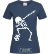 Women's T-shirt Football skeleton navy-blue фото