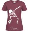 Women's T-shirt Football skeleton burgundy фото