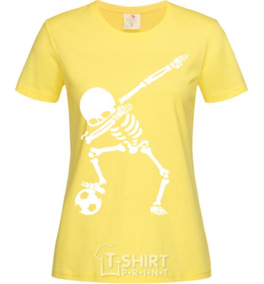 Women's T-shirt Football skeleton cornsilk фото