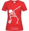 Women's T-shirt Football skeleton red фото