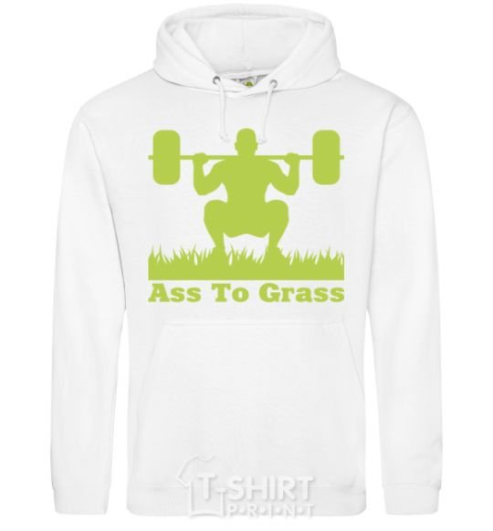 Men`s hoodie Ass to grass White фото