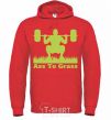 Men`s hoodie Ass to grass bright-red фото