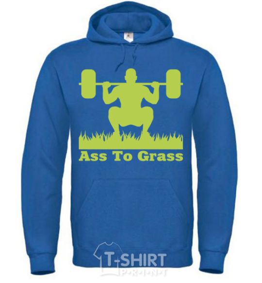 Men`s hoodie Ass to grass royal фото