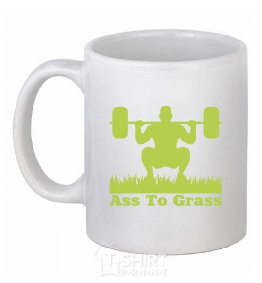 Ceramic mug Ass to grass White фото