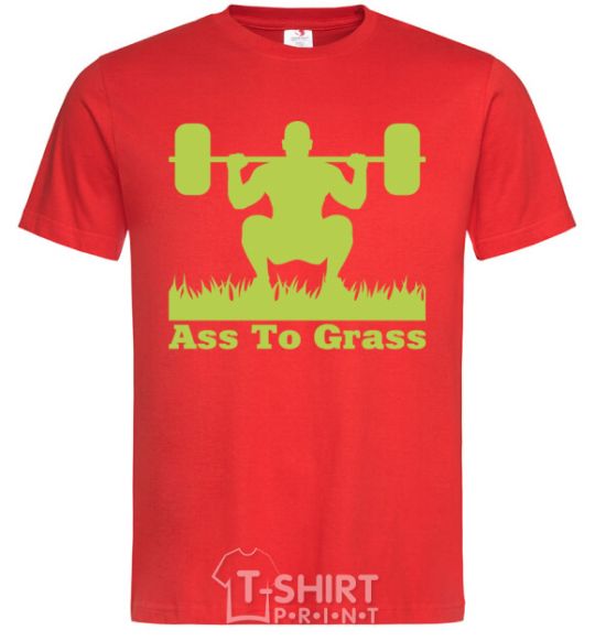 Мужская футболка Ass to grass Красный фото