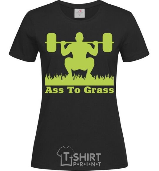 Women's T-shirt Ass to grass black фото