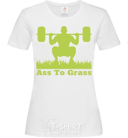 Women's T-shirt Ass to grass White фото