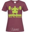 Women's T-shirt Ass to grass burgundy фото