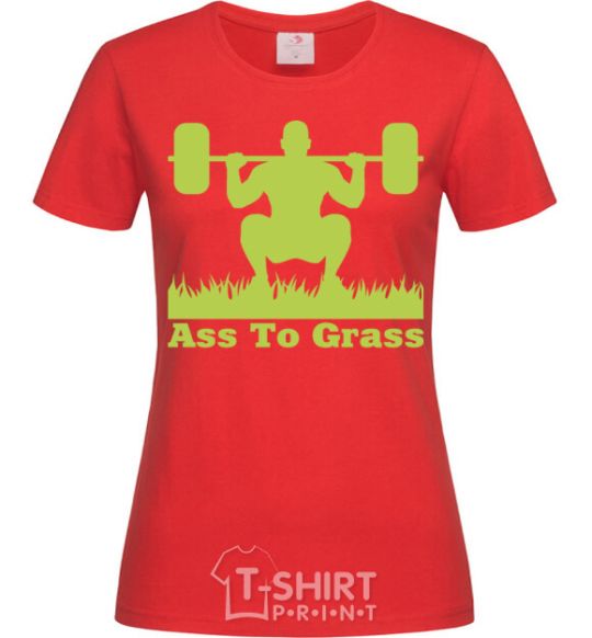 Women's T-shirt Ass to grass red фото