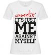 Женская футболка Crossfit it's just me against myself Белый фото