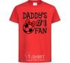 Детская футболка Daddy's fan number one Красный фото