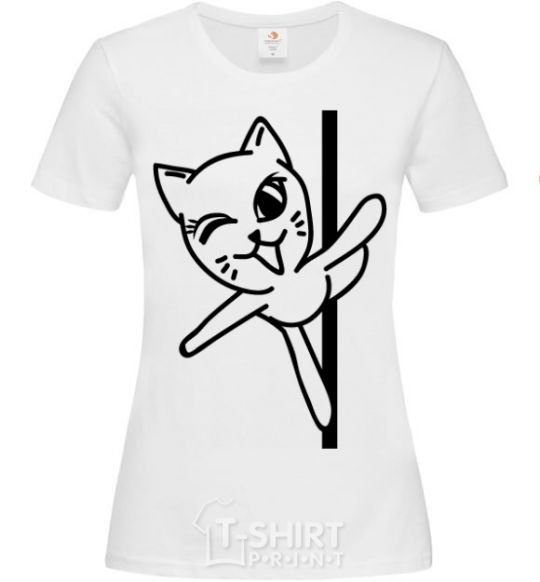 Women's T-shirt Pole cat White фото