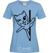 Women's T-shirt Pole cat sky-blue фото