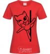 Women's T-shirt Pole cat red фото