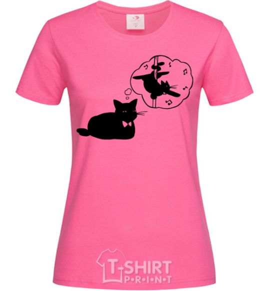 Женская футболка Pole cat dream Ярко-розовый фото