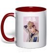 Mug with a colored handle Lucky one DO red фото