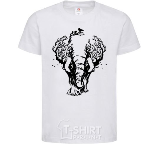 Kids T-shirt Elefant tree White фото