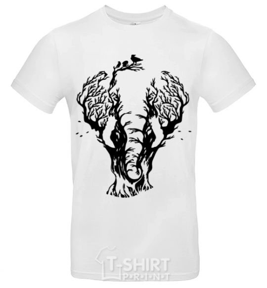 Men's T-Shirt Elefant tree White фото