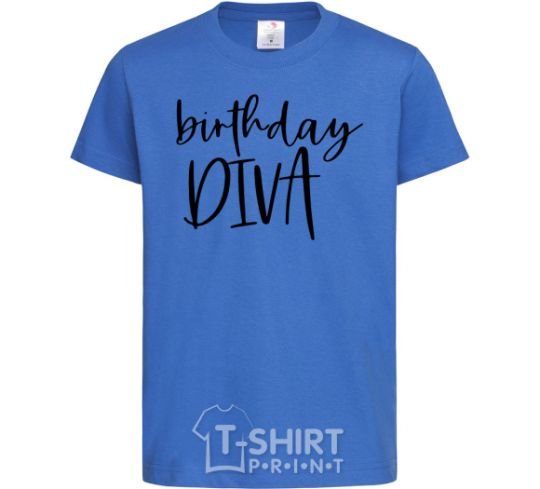 Kids T-shirt Birthday diva royal-blue фото